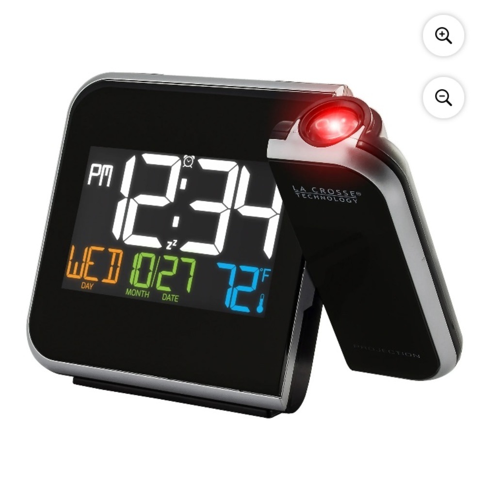 Black and Silver LED Digital Clock with Multi-Color Display - Picture 2 of 10